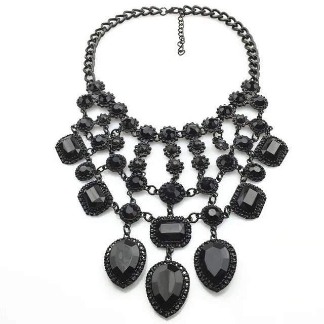 Bohemian Luxury Crystal Statement Necklace Pendants Vintage Large Choker Collier Bijoux Multicolor Big Brand Wedding Jewlery