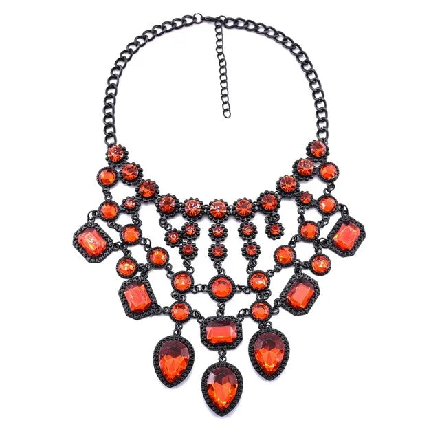 Bohemian Luxury Crystal Statement Necklace Pendants Vintage Large Choker Collier Bijoux Multicolor Big Brand Wedding Jewlery