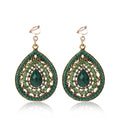 New Party Bijoux Bohemia Statement Crystal Clip Earrings Boho Turkish Vintage Ethnic Jewelry No Pierced Earrings for Women 2019