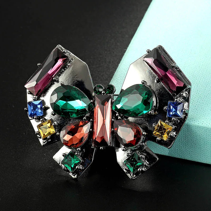 Zlxgirl antique silver vintage butterfly shape brooches jewelry Clothes bijoux scarf Pins Large wedding Brooches hijab pins