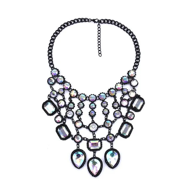 Bohemian Luxury Crystal Statement Necklace Pendants Vintage Large Choker Collier Bijoux Multicolor Big Brand Wedding Jewlery
