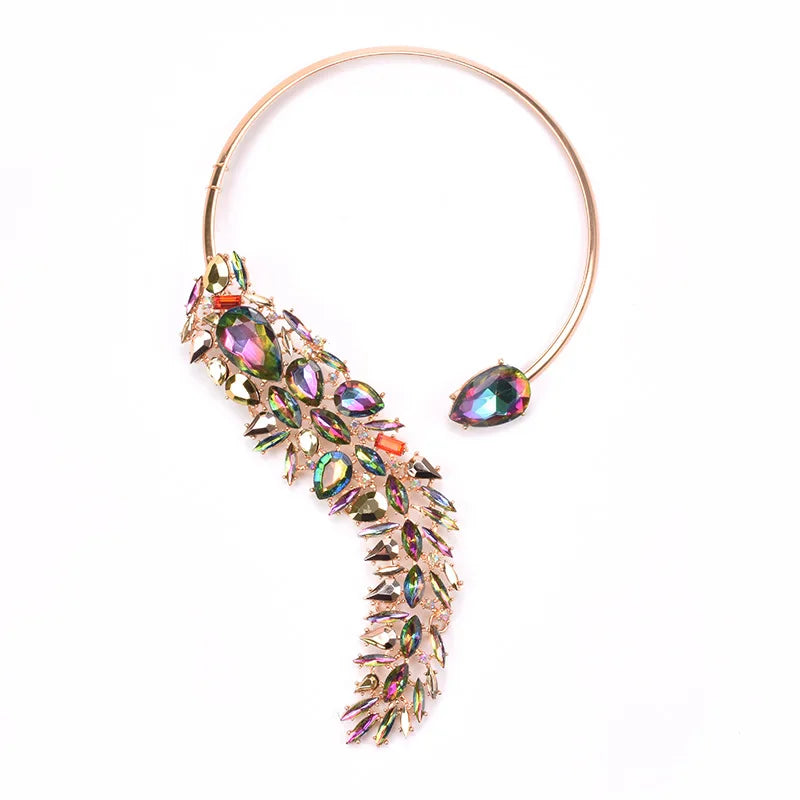 Bohemian Luxury Crystal Statement Necklace Pendants Vintage Large Choker Collier Bijoux Multicolor Big Brand Wedding Jewlery