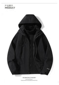 Outdoor 3-in-1 Hardshell Jacket for Men and Women,Antifouling warm Jacket, Waterproof Cold-resistant Mountaineering Jacket