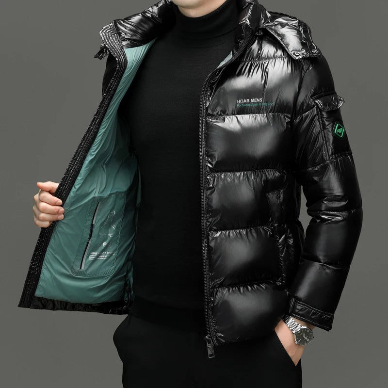2026 New Arrival Winter Hooded Jacket Sill-like Cotton Jackets Men, Mens Fashion Thicken Warm Parkas Waterproof Winter Coat Male