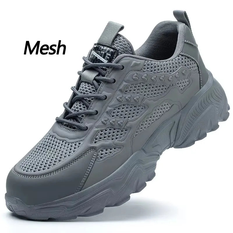 Lightweight Steel Toe Shoes Men Work Sneakers Fashion Safety Shoes Anti-smash Anti-puncture Work Boots Protective Shoes Non-slip