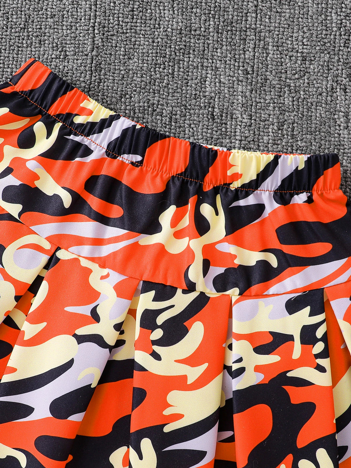 Summer girl fashion three-piece set, cool and breathable mesh short-sleeved T-shirt butterfly print spaghetti strap short skirt