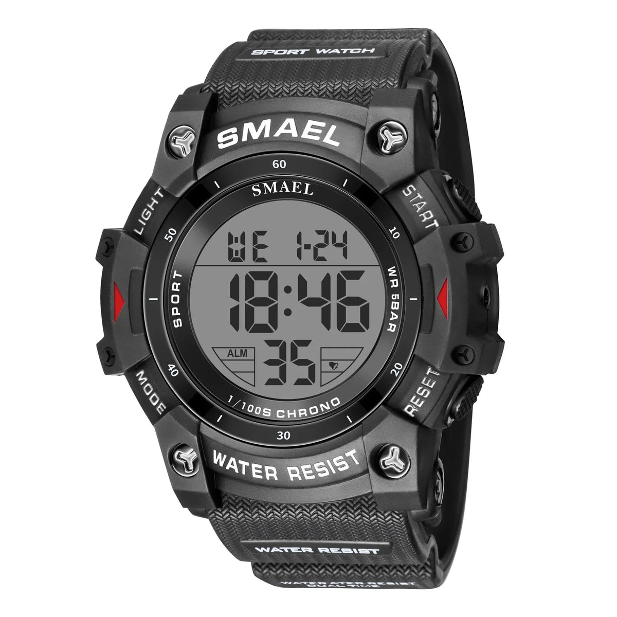 SMAEL Digital Sports Watch for Men LED Display Waterproof Digital Light Stopwatch Multifunctional Casual Outdoor Wristwatch
