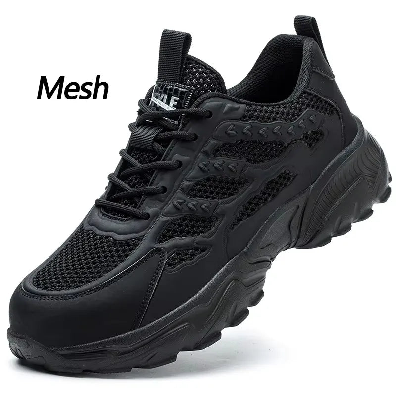 Lightweight Steel Toe Shoes Men Work Sneakers Fashion Safety Shoes Anti-smash Anti-puncture Work Boots Protective Shoes Non-slip