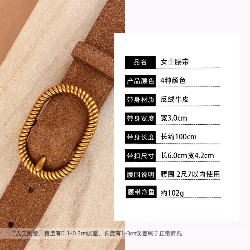 Brand Quality Casual Ceinture Femme Luxe Real Leather Suede Waist Belts Широкий Ремень Jeans Strap Cowskin Correas Para Mujer