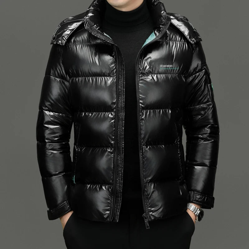 2026 New Arrival Winter Hooded Jacket Sill-like Cotton Jackets Men, Mens Fashion Thicken Warm Parkas Waterproof Winter Coat Male