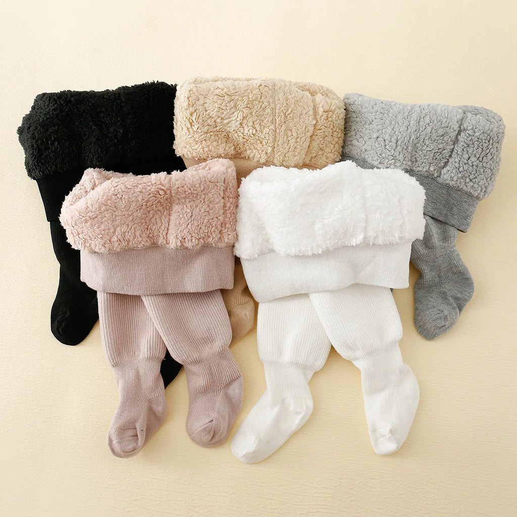 Winter Infant Baby Girls Polar Fleece Lining Stripes Leggings Plus Thick Warmth Cotton Tights Toddler Kids Keep Warm Pantyhose