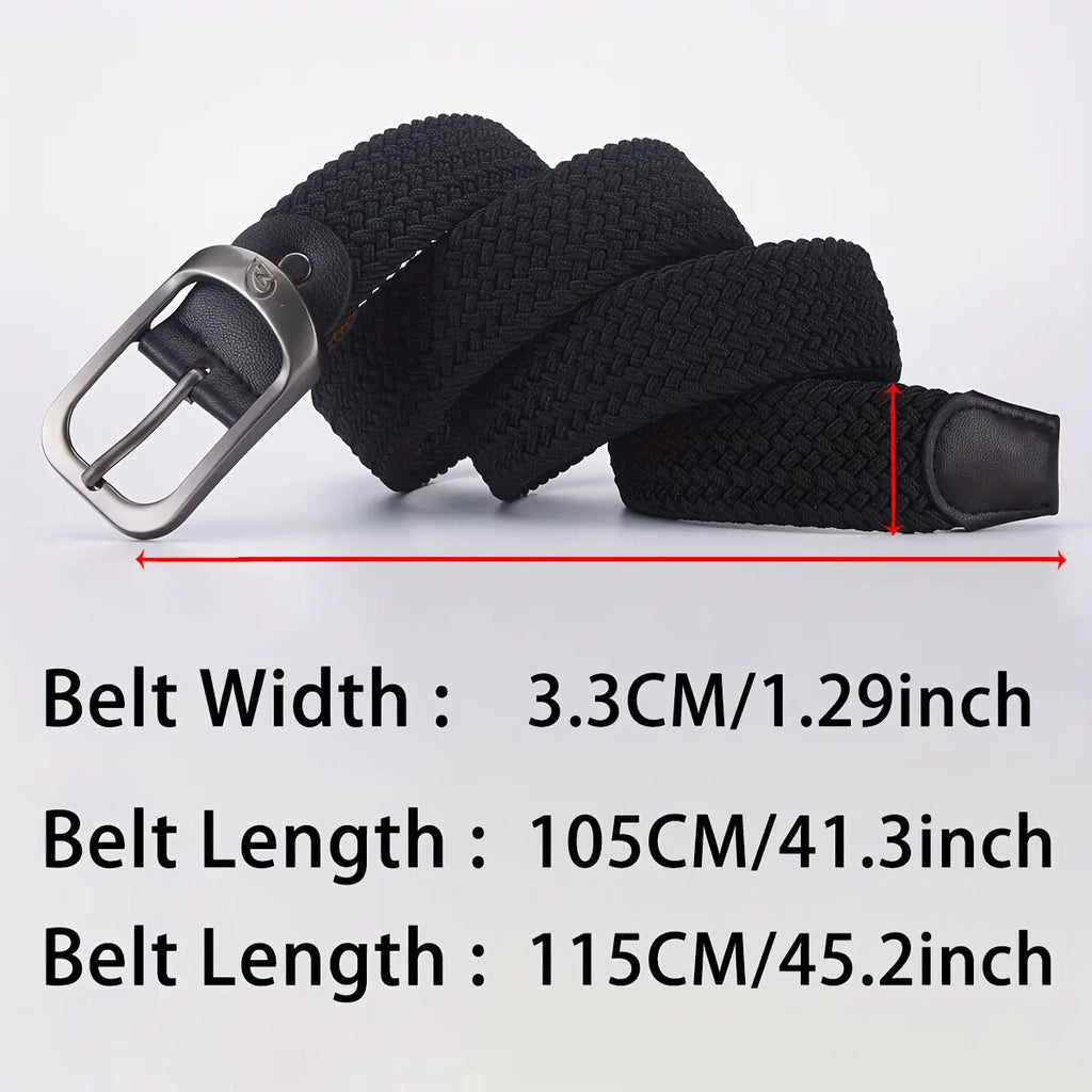 Men's Belt Casual Woven Elastic Belt Outdoor Sports Women's Belt No Need for Punching Climbing Work Belt For Men Women Fashion