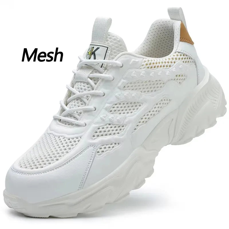 Lightweight Steel Toe Shoes Men Work Sneakers Fashion Safety Shoes Anti-smash Anti-puncture Work Boots Protective Shoes Non-slip