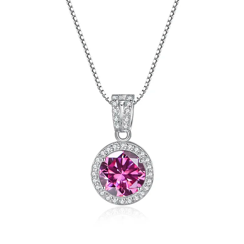 BIJOX STORY Moissanite Diamond Pendant Necklaces For Women 925 Sterling Silver Luxury Chain Trending Iced Bling Wedding Jewelry