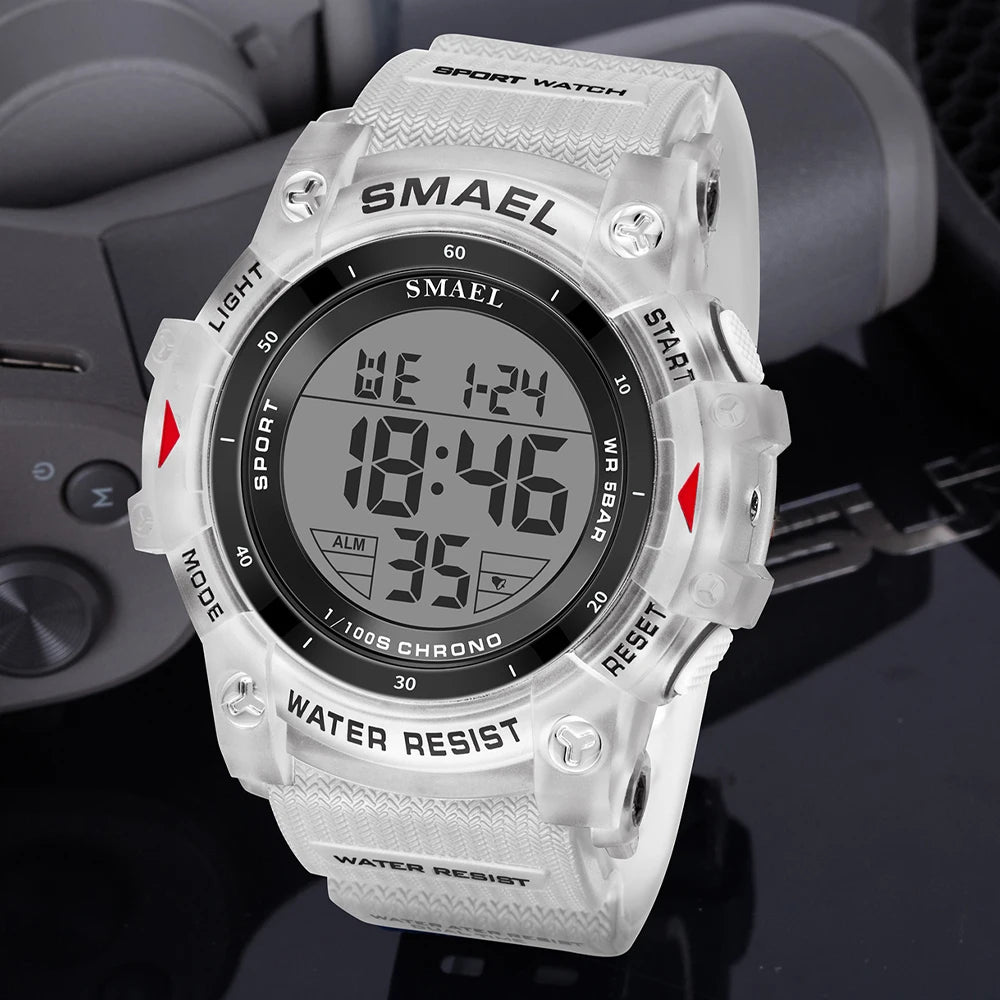 SMAEL Mens Multifunction Digital Sports Watch LED Display Waterproof Stopwatch Alarm Clock Casual Daily Wristwatch Montre Homme