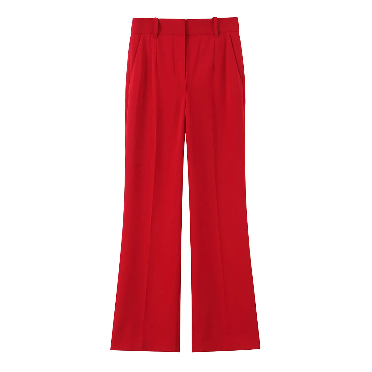 KONDALA Women Trendy Red Vest Set V-Neck Belted Vest Flare Pants New 2026 Spring Fall Elegant High Street Fashion Female Set