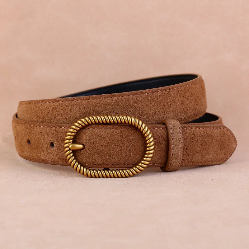 Brand Quality Casual Ceinture Femme Luxe Real Leather Suede Waist Belts Широкий Ремень Jeans Strap Cowskin Correas Para Mujer