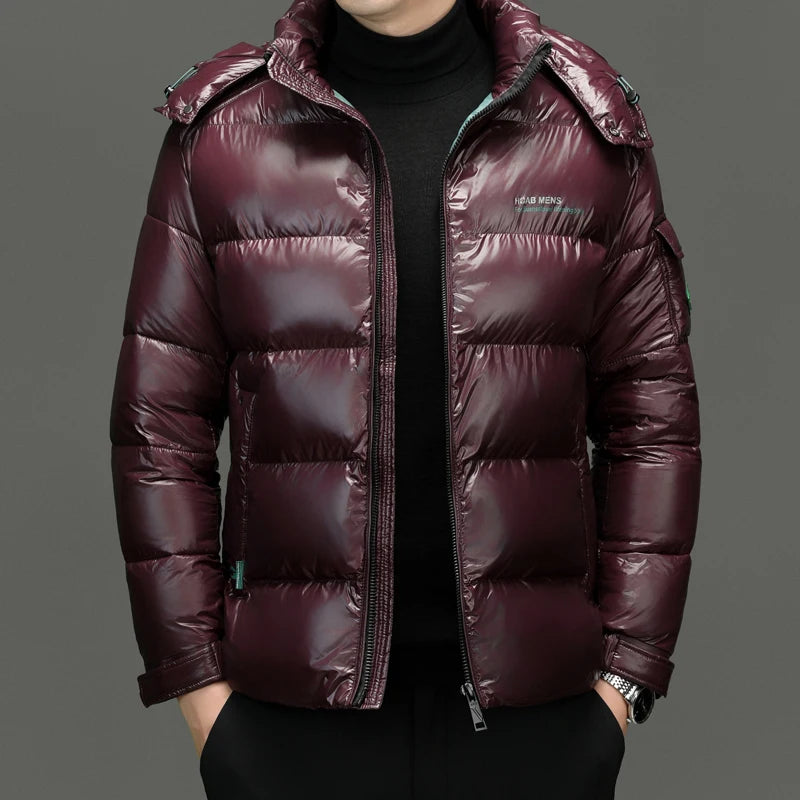 2026 New Arrival Winter Hooded Jacket Sill-like Cotton Jackets Men, Mens Fashion Thicken Warm Parkas Waterproof Winter Coat Male