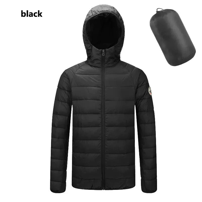 Spring Autumn Men Women With Embroidery Zipper Sleeveless Vest Front Light Thin Hooded Down Long sleeves Jacket Warm Windproof