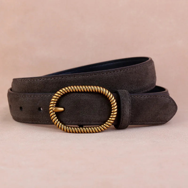 Brand Quality Casual Ceinture Femme Luxe Real Leather Suede Waist Belts Широкий Ремень Jeans Strap Cowskin Correas Para Mujer