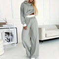 2026 Autumn Winter New Women's Fashion Casual Sportswear Set Sweatshirt Sweatpants Grey Two-Piece Ensemble