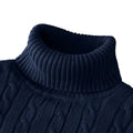 New Men's Pullover Knitted Slim Fit Sweaters Casual Turtleneck Sweashirts Casual Warm Tops Basic Solid Color Loose Sweatwear
