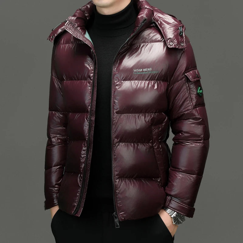 2026 New Arrival Winter Hooded Jacket Sill-like Cotton Jackets Men, Mens Fashion Thicken Warm Parkas Waterproof Winter Coat Male