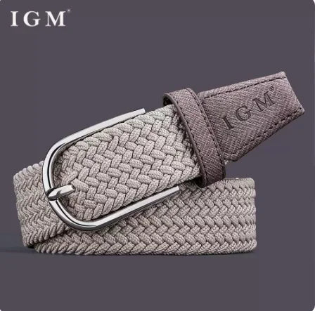 Belt for Men Golf Belt Summer Woven Leather Casual Sports Elastic Adjustable Waistband