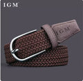 Belt for Men Golf Belt Summer Woven Leather Casual Sports Elastic Adjustable Waistband