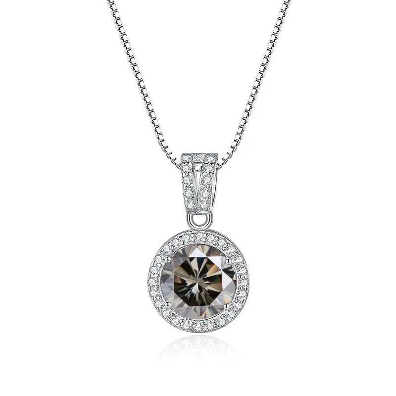 BIJOX STORY Moissanite Diamond Pendant Necklaces For Women 925 Sterling Silver Luxury Chain Trending Iced Bling Wedding Jewelry