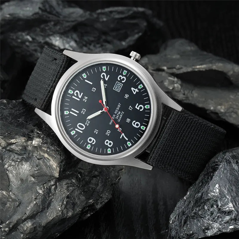 Montre Homme Students Original Brand Watches Men Simple Stainless Steel Band Calendar Quartz Vintage Watch Black Reloj Hombre