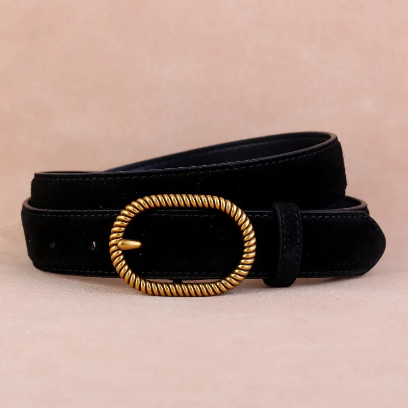 Brand Quality Casual Ceinture Femme Luxe Real Leather Suede Waist Belts Широкий Ремень Jeans Strap Cowskin Correas Para Mujer