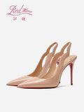 2026 New Pointed Naked High Heels for Women, Fine Heels, Lacquered Leather Headbands, Air Quality Ladies Sandals 33-46