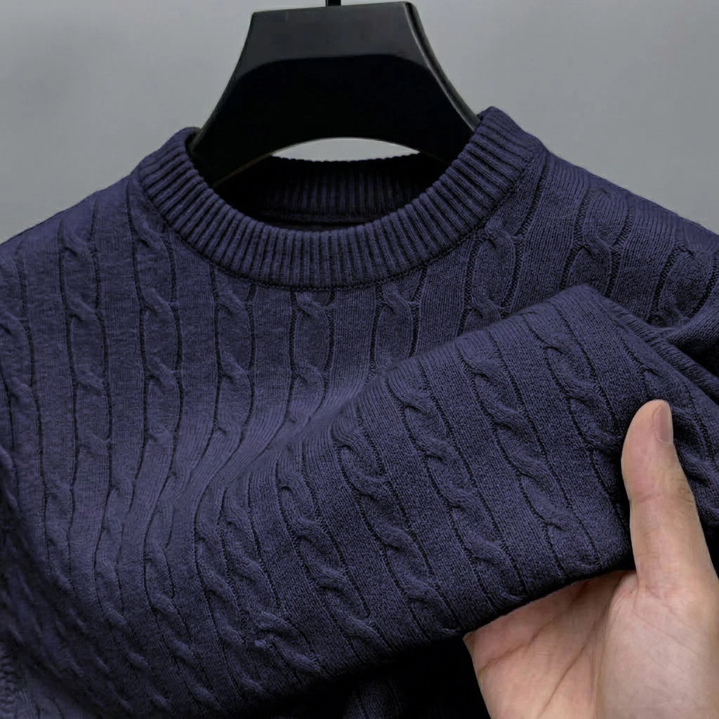 Men's Long Sleeve Cable Knit Sweater Crewneck Pullover Casual Warm Autumn Sweatshirts Knitwear Jumpers Tshirt for Men Streetwear