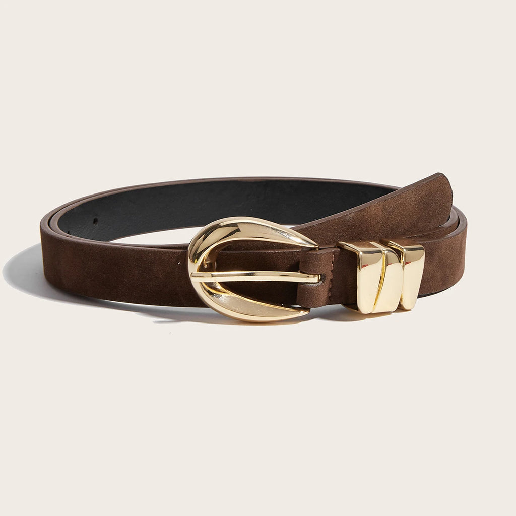 A Women's Belt, Boho Belt, Western Belt, Suede Belt, Brown Belt, Y2K Belts, Chunky Belt, Country Belt, Gold Pin Buckle Belt, to Pair with Pants, Dresses, Solid Color Casual and Elegant Women's Belt, Everyday Casual Belt, Coll