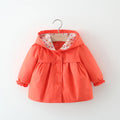 Baby Girl Jacket Spring And Autumn Cotton Solid Color Hooded Floral Long Sleeved Baby Tops Simple And Cute Baby Girl Clothing