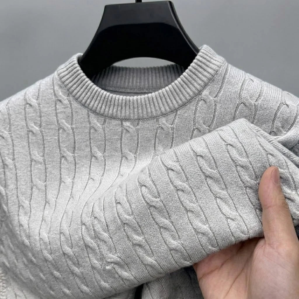 Men's Long Sleeve Cable Knit Sweater Crewneck Pullover Casual Warm Autumn Sweatshirts Knitwear Jumpers Tshirt for Men Streetwear