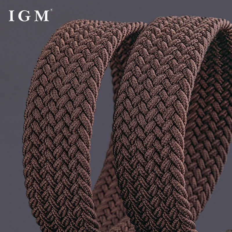 Belt for Men Golf Belt Summer Woven Leather Casual Sports Elastic Adjustable Waistband
