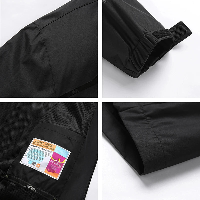 Men's Waterproof Hiking Jacket Autumn Men Large Size Windproof Windbreaker Outdoor Camping Hunting Running Fishing Sports Coats