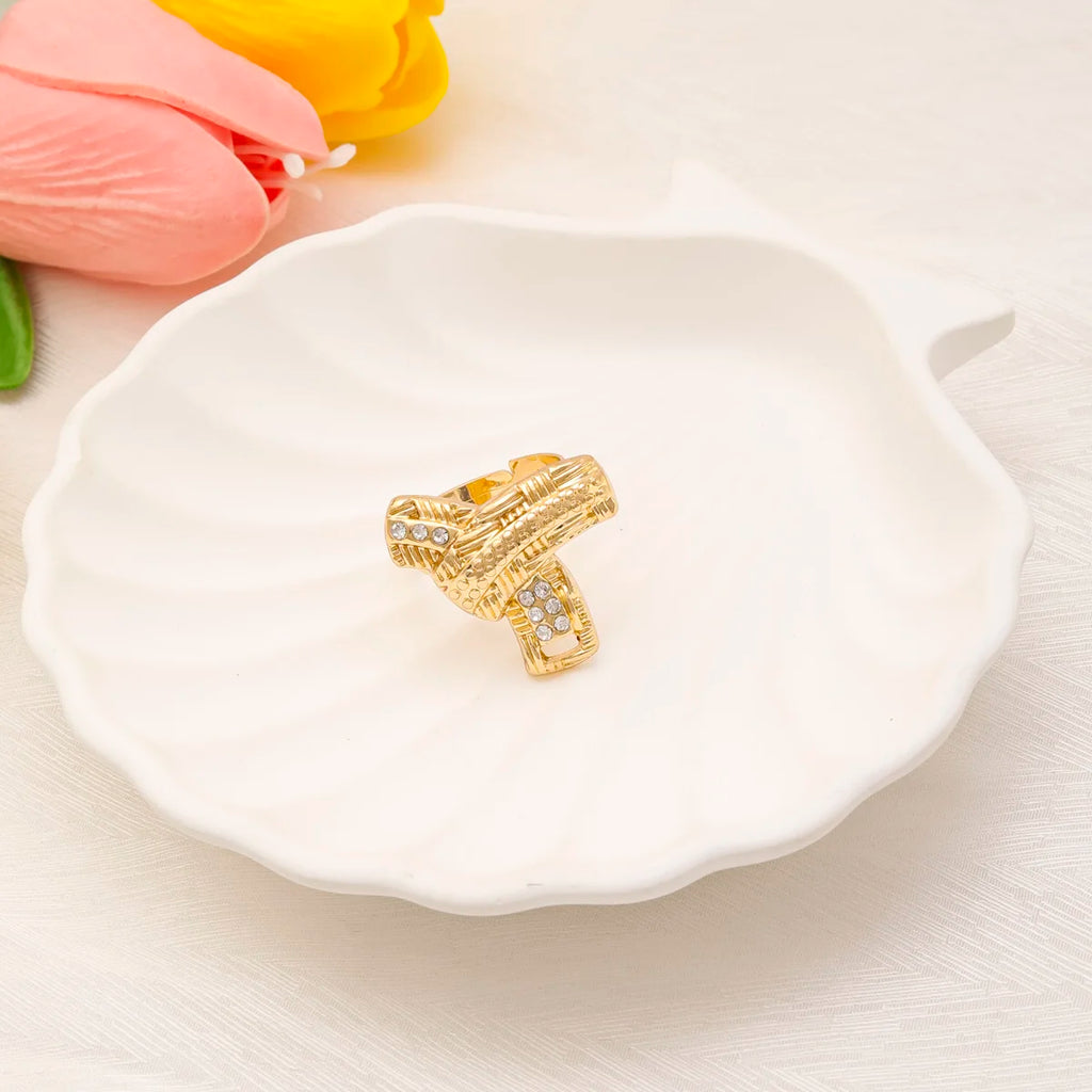 Dubai Gold Plated Jewelry Sets Women Middle East Necklace Zircon Pendant Bracelet Earrings Ring Wedding African Bridal Bijoux